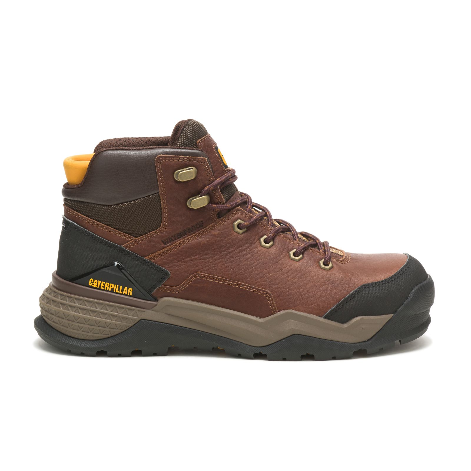 Caterpillar Men's Provoke Mid Waterproof Alloy Toe Work Boots Brown CAT-63271